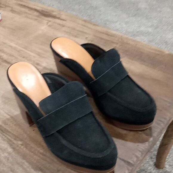 Splendid "Vina" black suede 4 1/2" platform clog size 11 M NWT - Picture 4 of 8